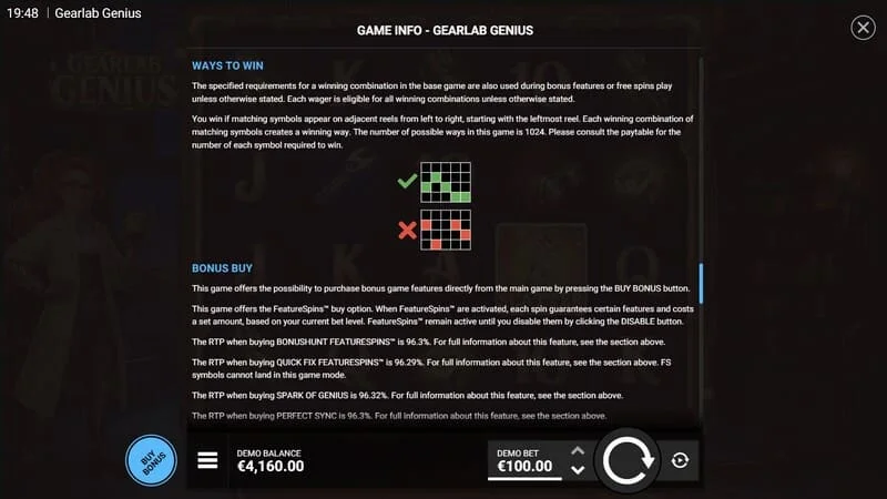 Gearlab Genius - Super Reel แนวตั้งที่ประกอบด้วยสัญลักษณ์ Wild